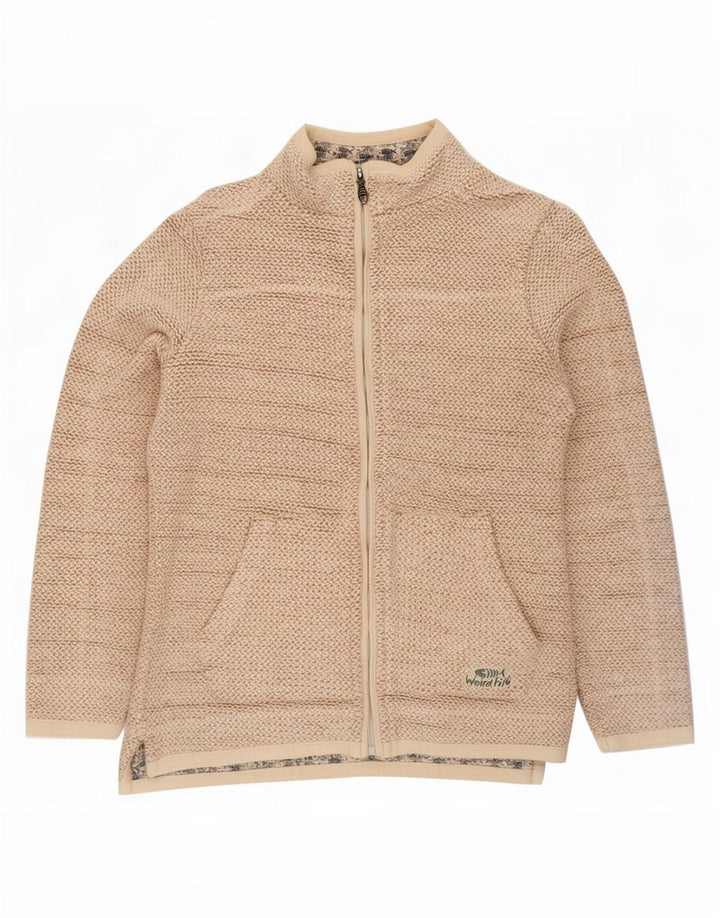 Weird Fish Damen-Trainingsanzug-Oberteil, Jacke, UK 10, Größe S, Beige, Baumwolle