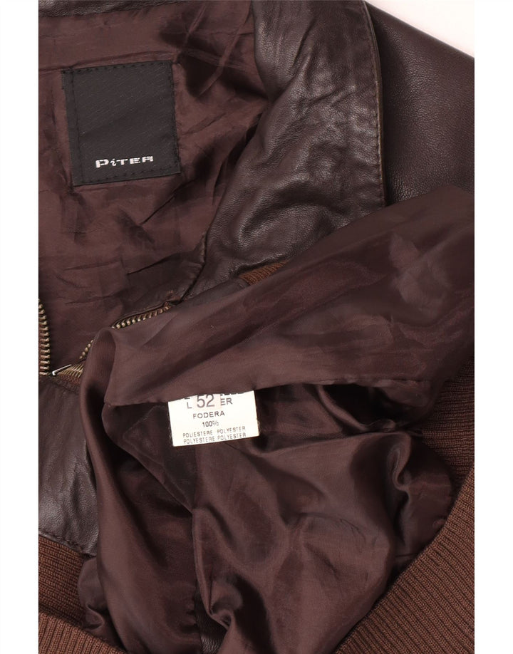 Vintage Herren Bomber Lederjacke UK 38 Mittelbraunes Leder