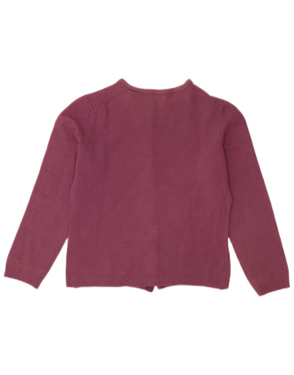 Benetton Damen Crop Cardigan Pullover UK 10 Small Lila