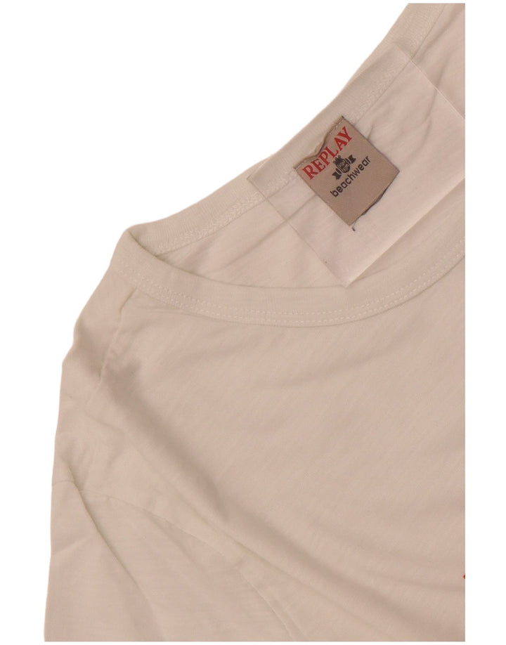 Replay Herren-T-Shirt mit Grafik, Größe S, Weiß