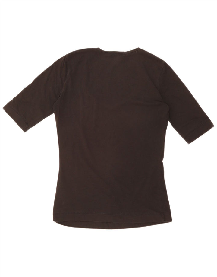 Armani Damen T-Shirt Top UK 10 Small Schwarz Baumwolle