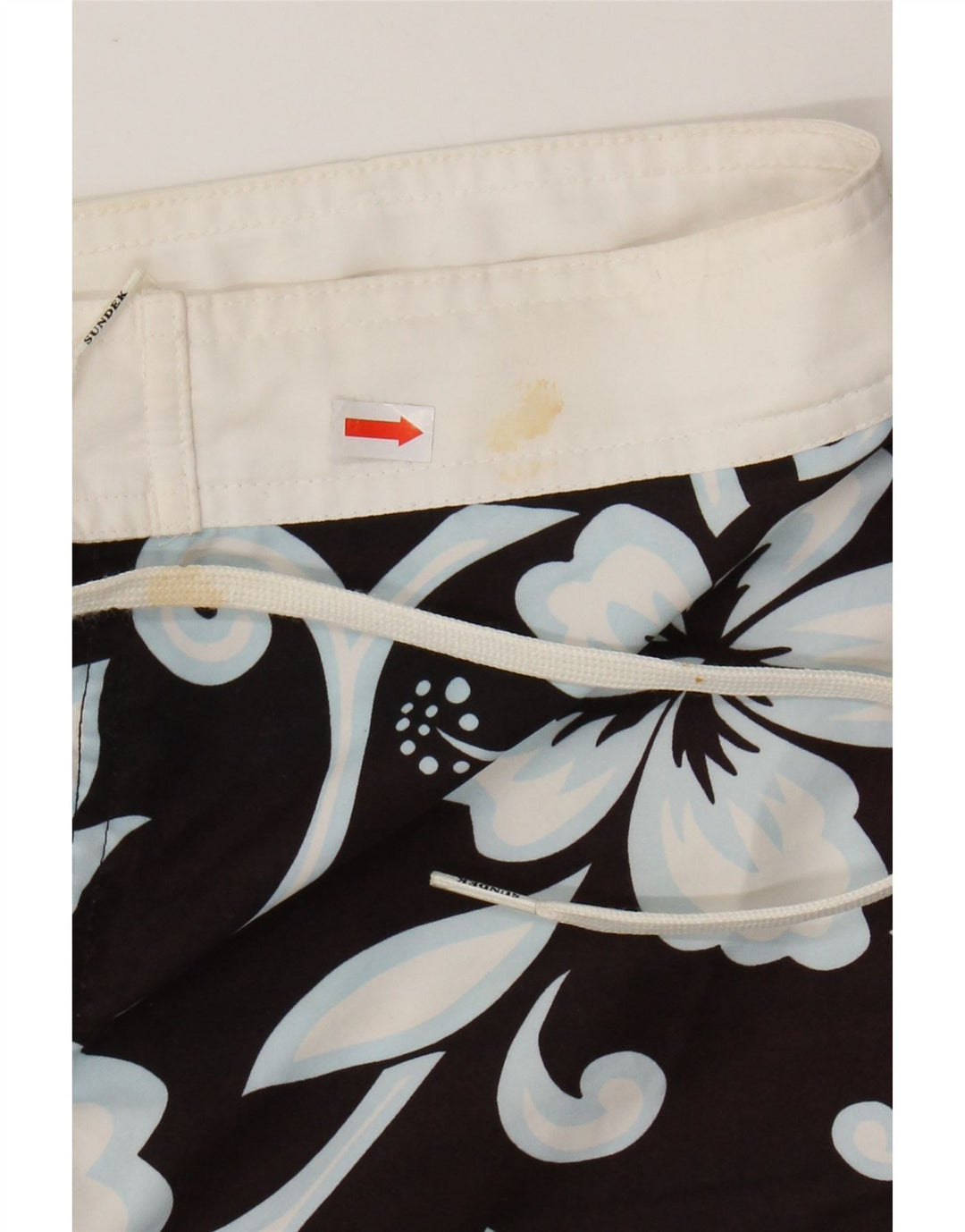 Sundek Herren-Badeshorts, groß, schwarz, geblümt, Polyester