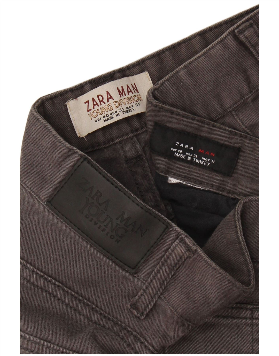 ZARA Herren gerade Freizeithose EU 40 Mittel W31 L31 Grau