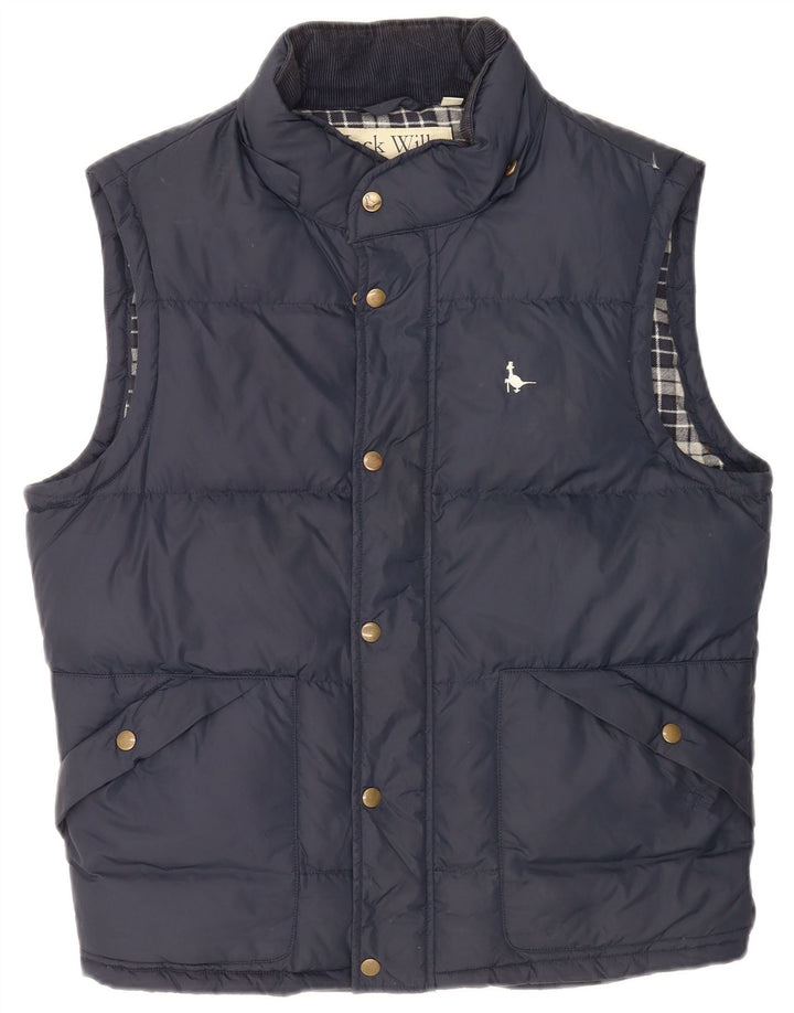 Jack Wills wattierte Herrenweste, UK 38, mittelmarineblaues Nylon