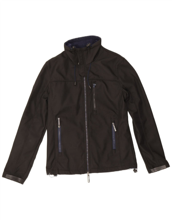 Superdry Herren Windtrekker Windjacke UK 38 Medium Schwarz Polyester