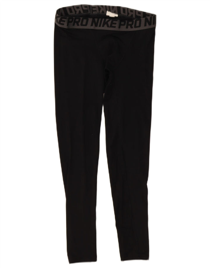 NIKE Womens Dri Fit Graphic Leggings UK 14 Large  Black