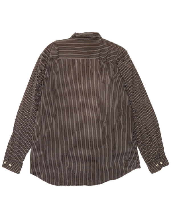 Marlboro Classics Herrenhemd 2XL schwarz gestreift aus Baumwolle