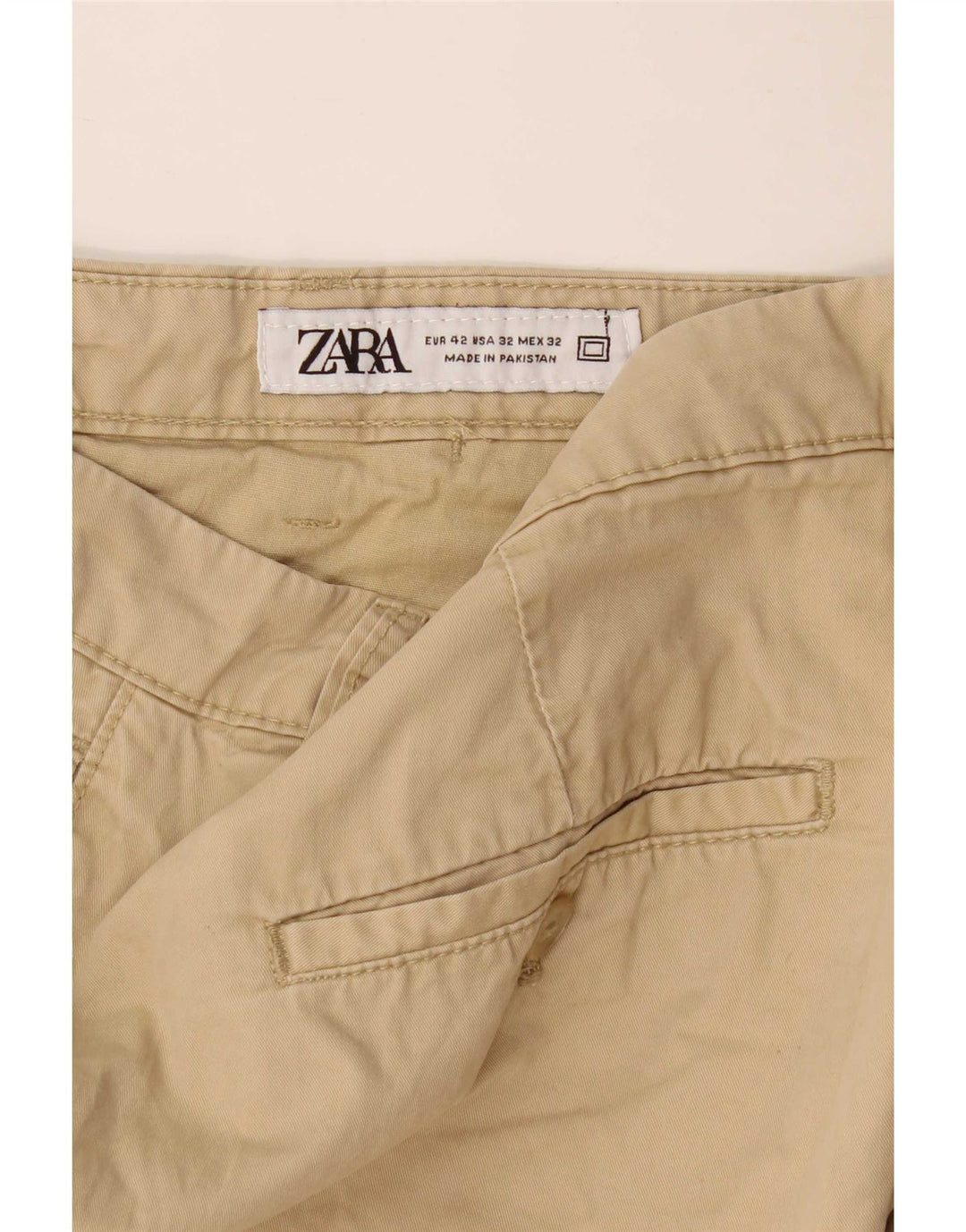 Zara Herren Chino Shorts EU 42 Large W32 Beige