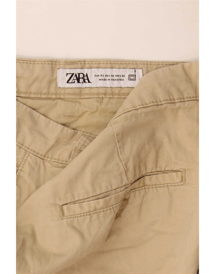 Zara Herren Chino Shorts EU 42 Large W32 Beige