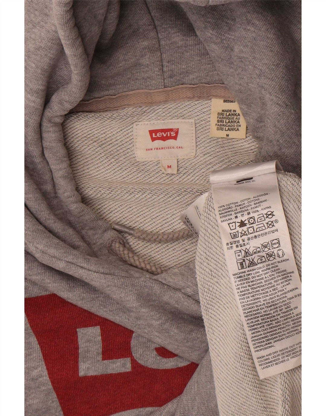 Levi's Herren-Kapuzenpullover mit Grafik, mittelgrau gesprenkelte Baumwolle
