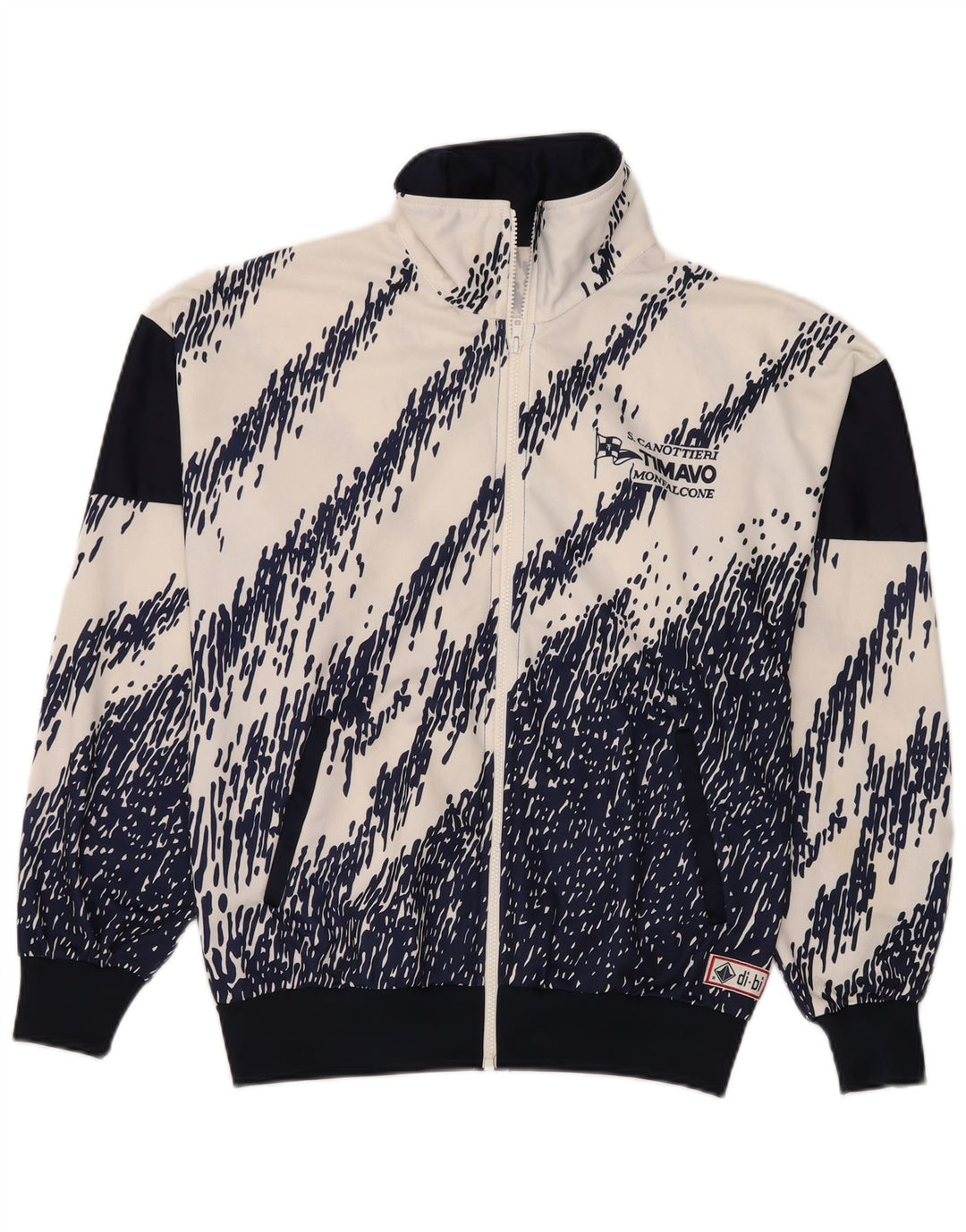 Vintage Herren-Trainingsanzug-Top-Jacke, mittelgroß, Marineblau, Farbblock