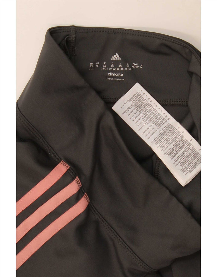 Adidas Damen Climalite Leggings UK 4/6 XS Grau Polyester