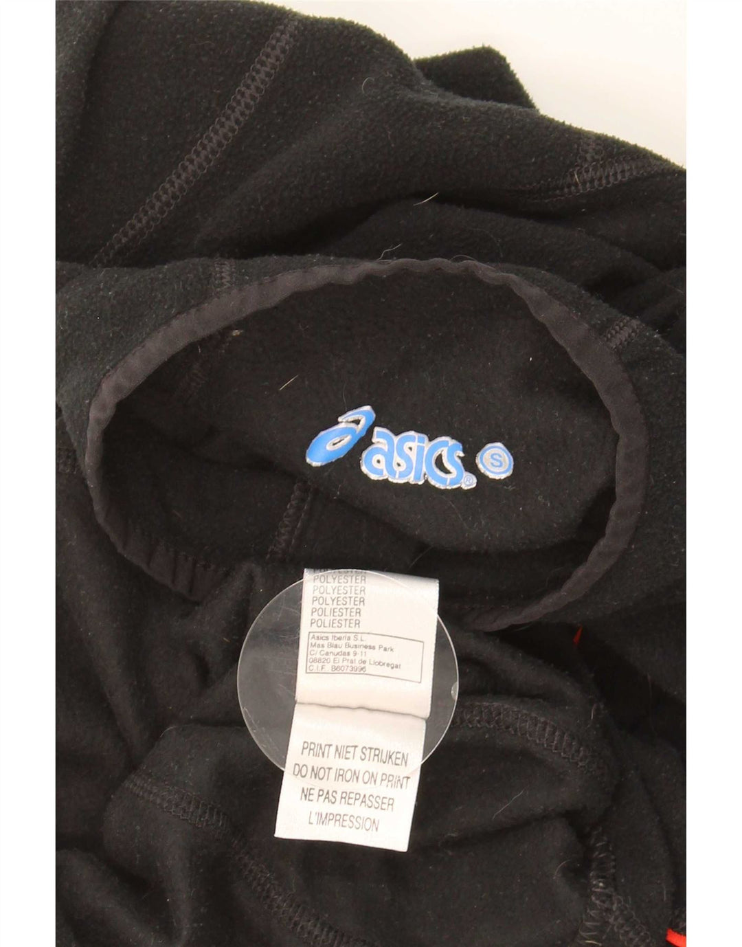Asics Herren-Fleecepullover mit Reißverschluss am Hals, Größe S, Schwarz, Polyester
