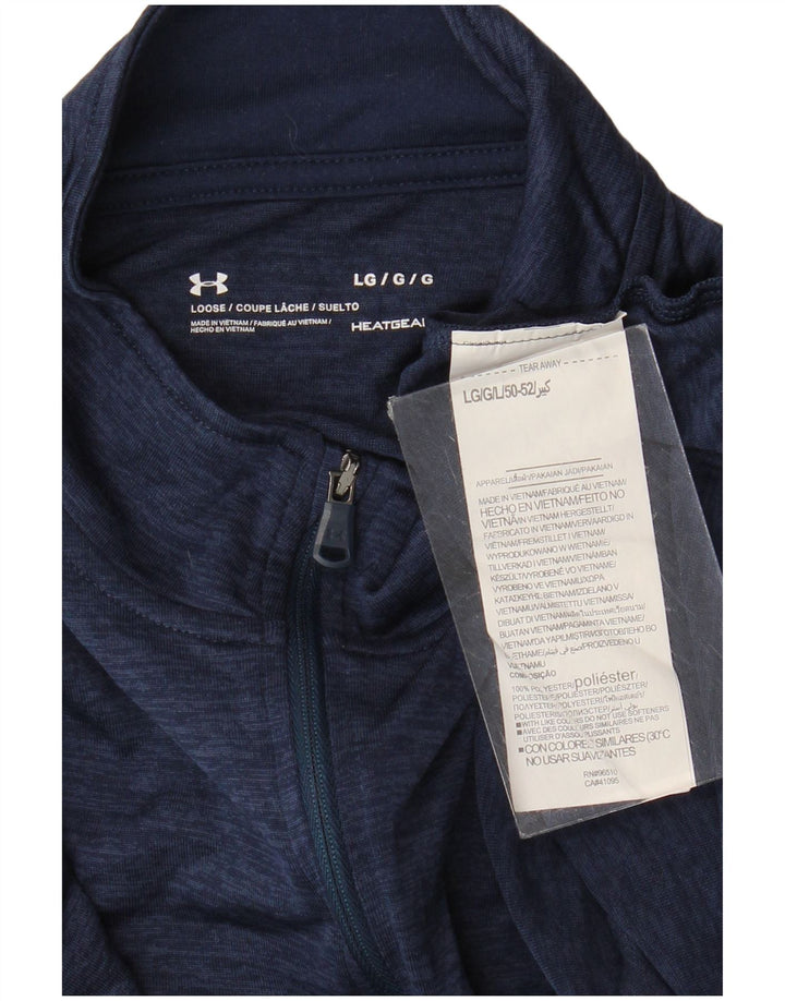 Under Armour Herren Heat Gear Pullover-Trainingsanzug mit Reißverschluss, Größe L, Marineblau