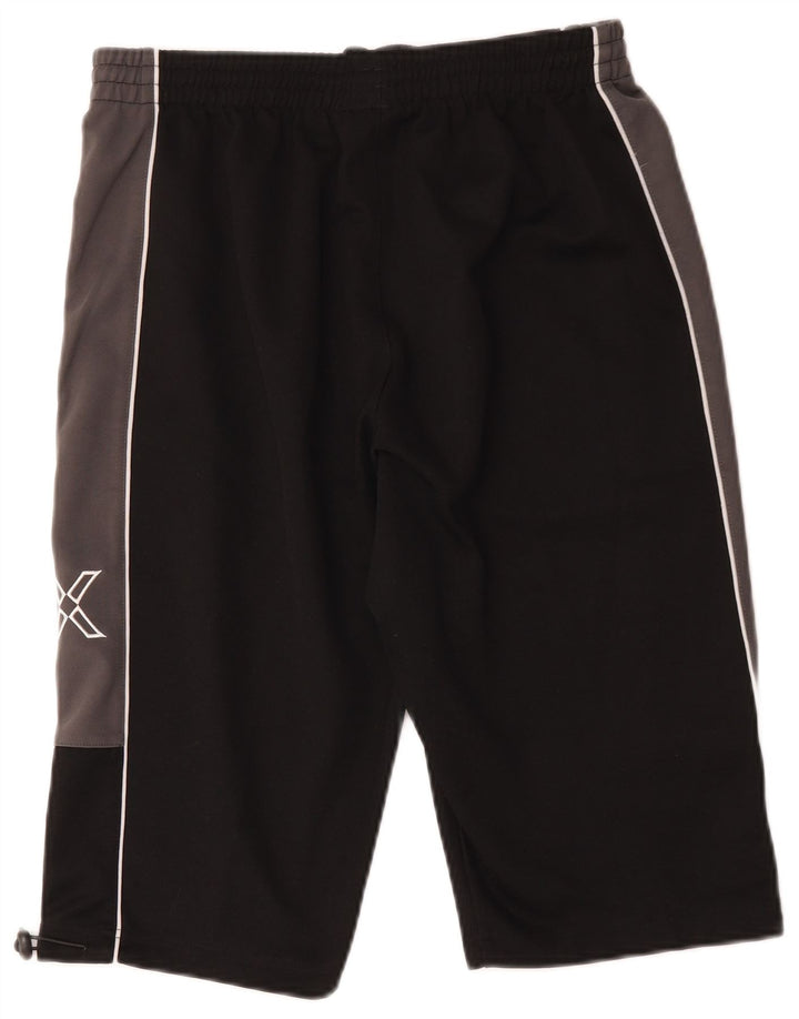 Umbro Herren-Bermuda-Sportshorts mit Grafik, groß, schwarzes Farbblock-Polyester