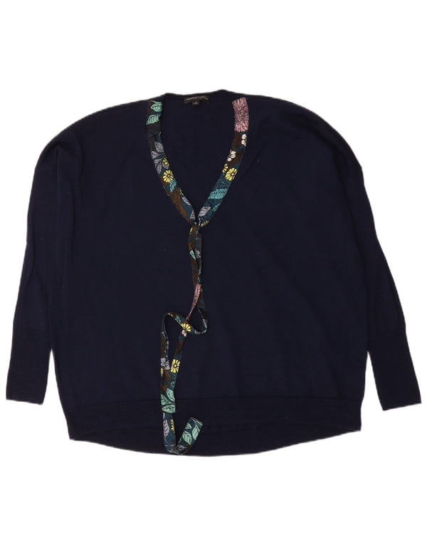 J. Crew Damen-Pullover in Übergröße mit V-Ausschnitt, Gr. 14, mittleres Marineblau