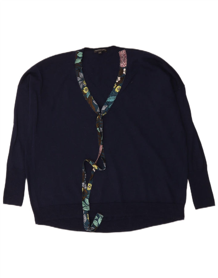 J. Crew Damen-Pullover in Übergröße mit V-Ausschnitt, Gr. 14, mittleres Marineblau