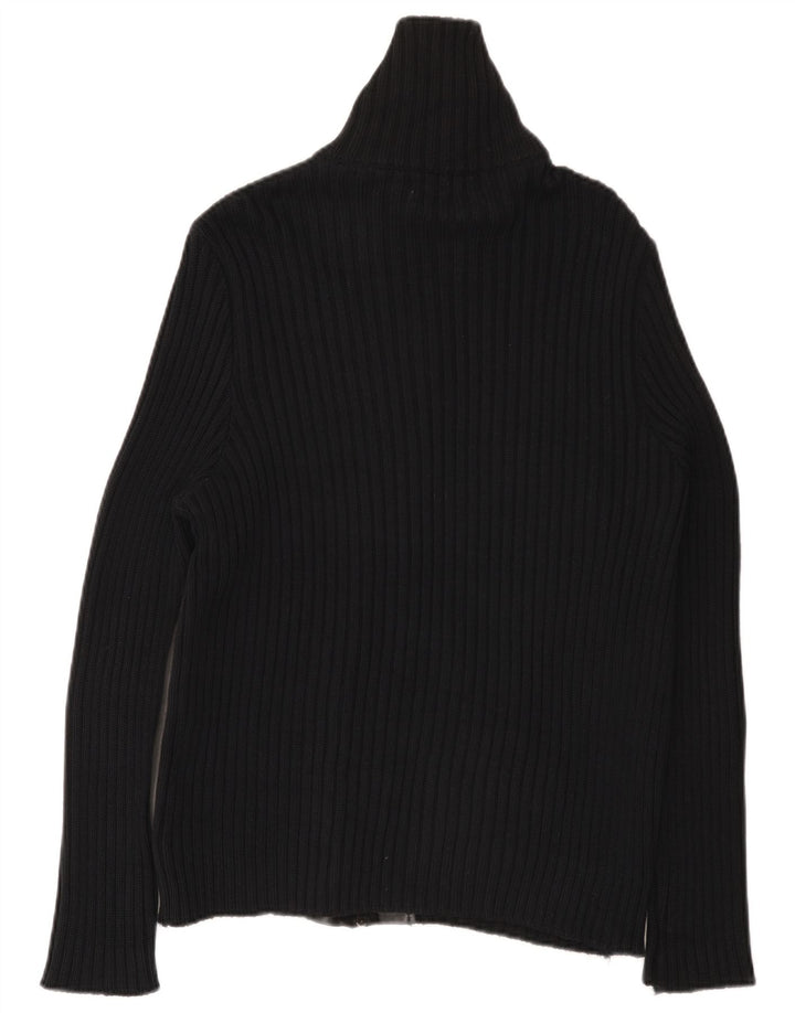 Zara Herren-Strickjacke, groß, aus schwarzer Baumwolle