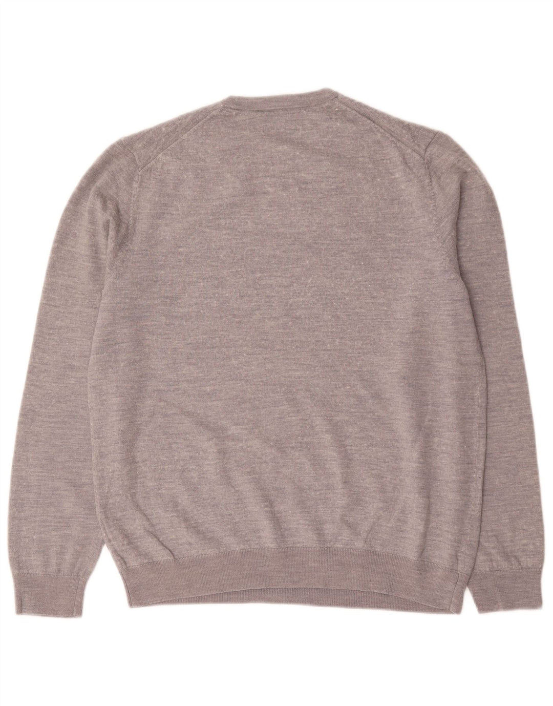Marks & Spencer Herren-Pullover mit Rundhalsausschnitt, groß, graue Merinowolle