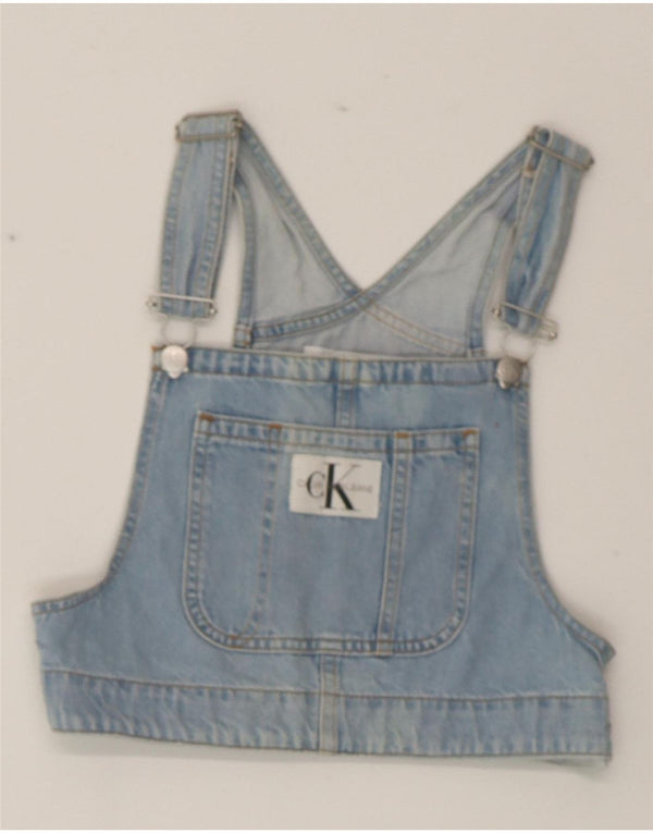 CALVIN KLEIN JEANS Damen Denim Crop Top UK 4 XS Blaue Baumwolle