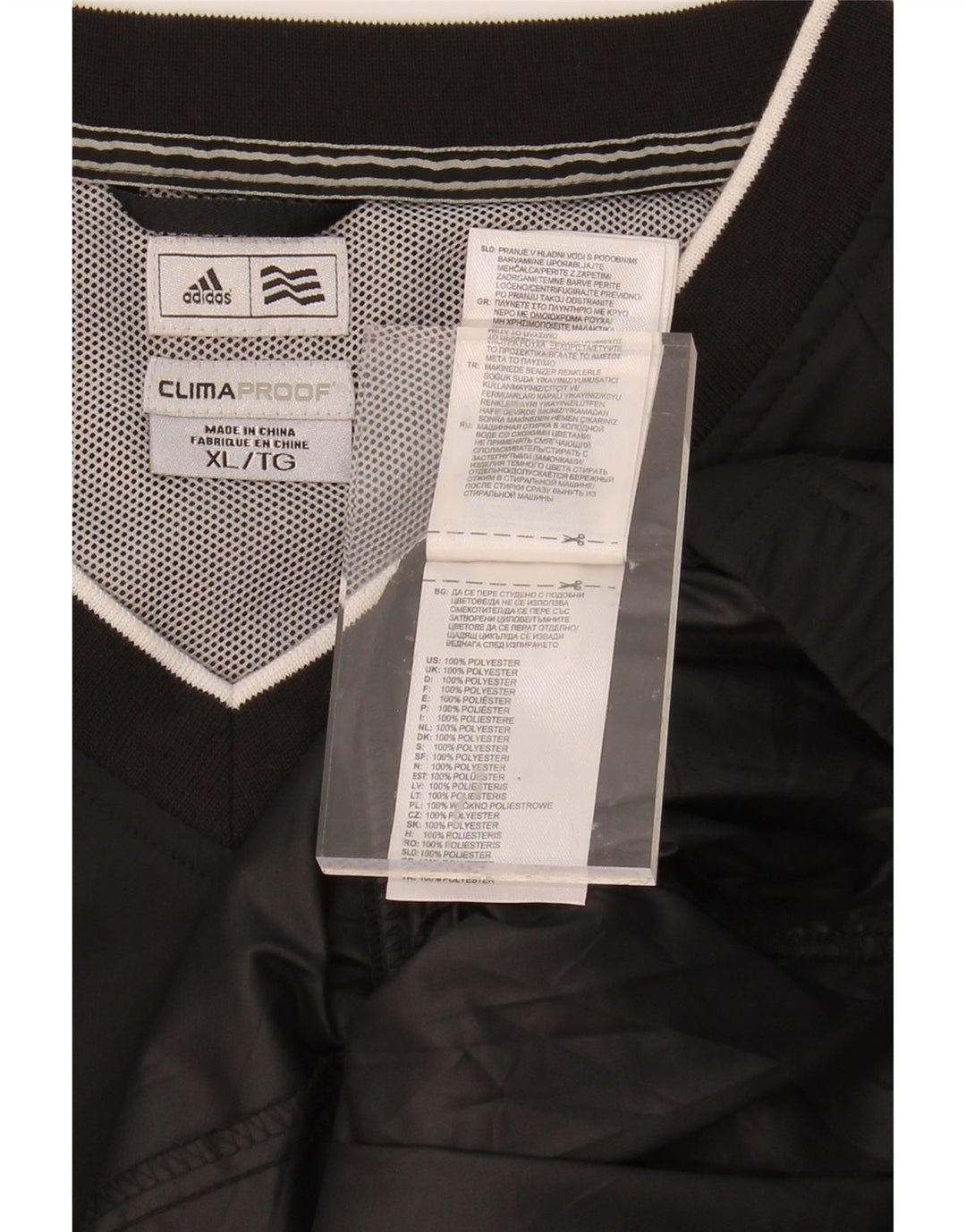 ADIDAS Mens Big & Tall Graphic Pullover Tracksuit Top XL Black Polyester Vintage Adidas and Second-Hand Adidas from Messina Hembry 