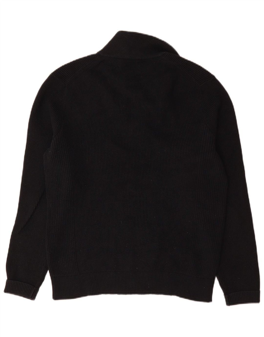 Marks & Spencer Herren-Pullover mit Reißverschluss am Hals, mittelmarineblaue Baumwolle