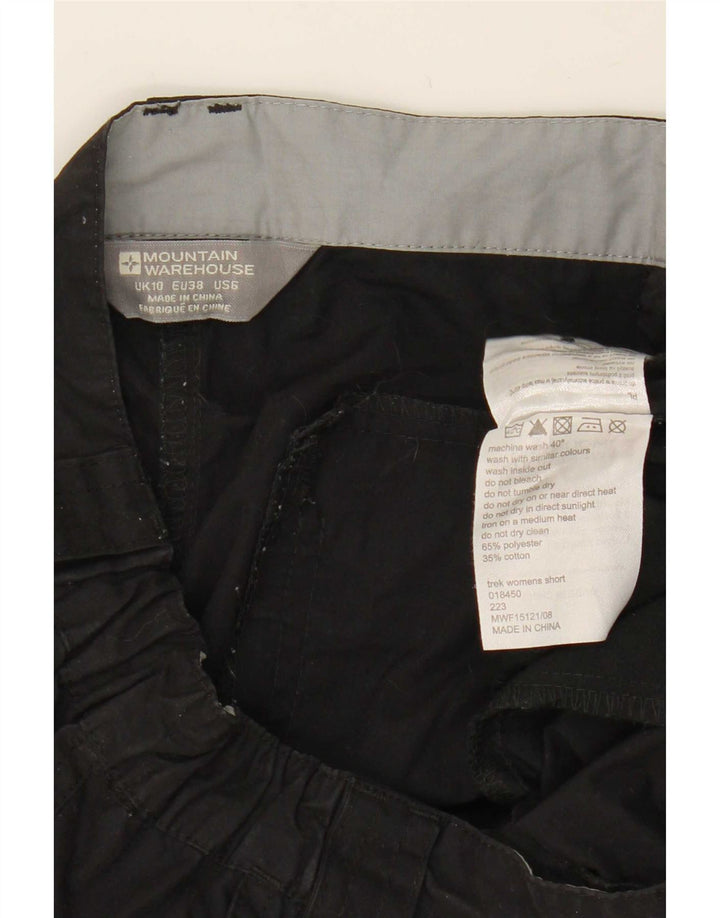 Mountain Warehouse Womens Cargo Shorts UK 10 Small W27 Schwarz Polyester