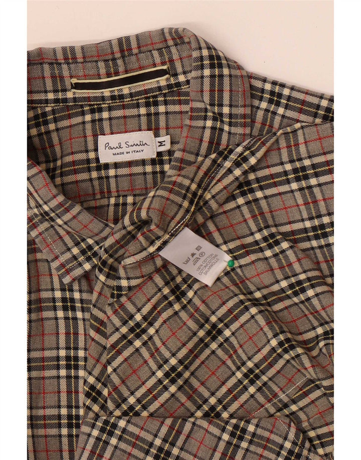 Paul Smith Herren-Flanellhemd, mittelbraun, kariert, Baumwolle
