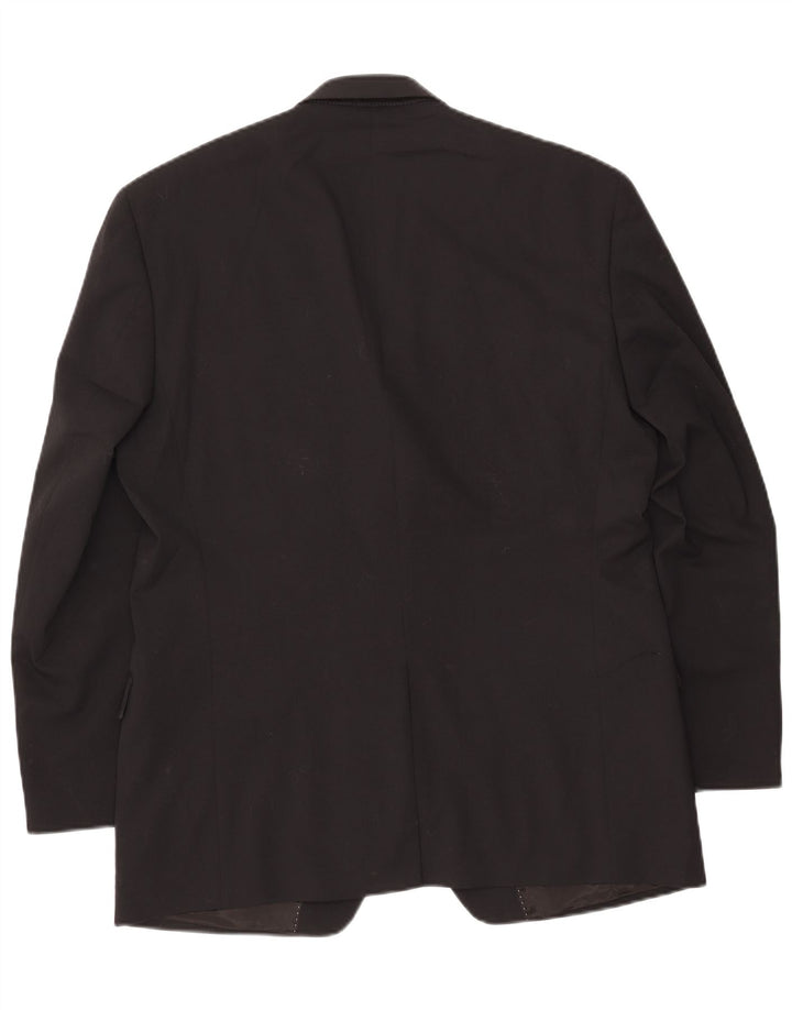 Chaps Herren-Blazer mit 2 Knöpfen, UK 42, XL, schwarze Wolle