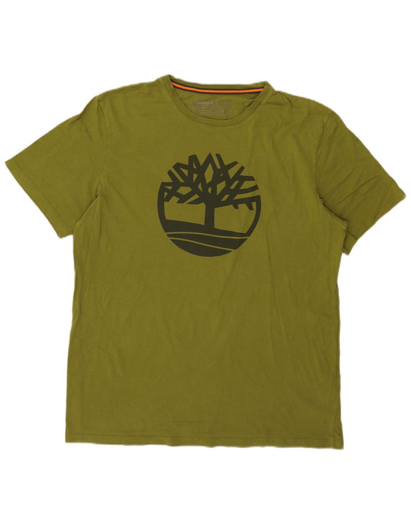 Timberland Herren-T-Shirt mit normaler Passform, Grafik, Größe L, Grün, Baumwolle