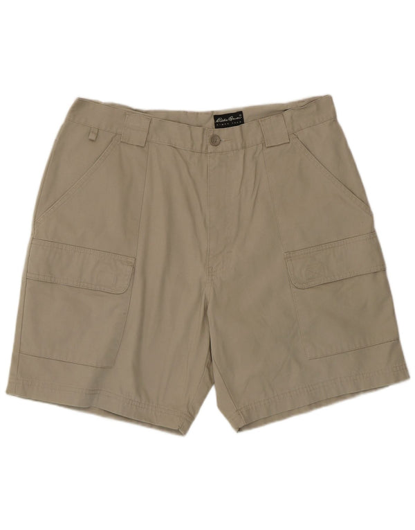 Eddie Bauer Herren Regular Cargo Shorts W36 Large Beige Baumwolle