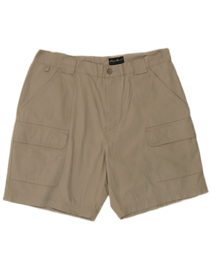 Eddie Bauer Herren Regular Cargo Shorts W36 Large Beige Baumwolle