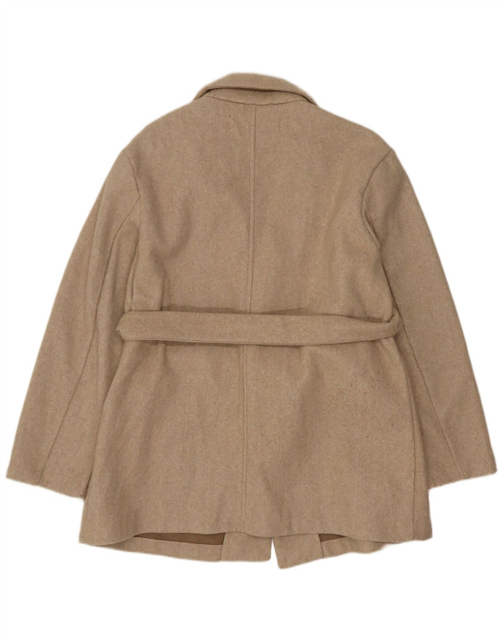 Zara Damen Longline-Oversize-Blazerjacke UK 6 XS Beige Polyester