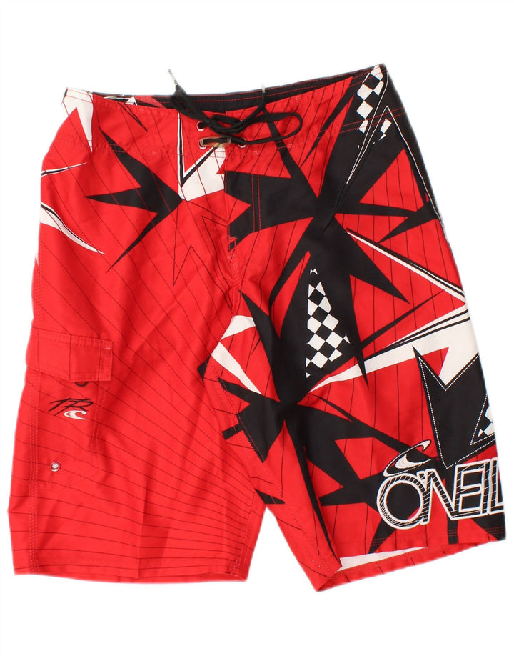 O'NEILL Herren-Badeshorts mit Grafik, klein, rot, geometrisch
