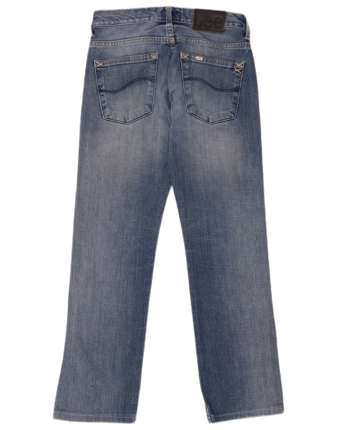 Lee Damen Knox Straight Jeans W28 L28 Blaue Baumwolle