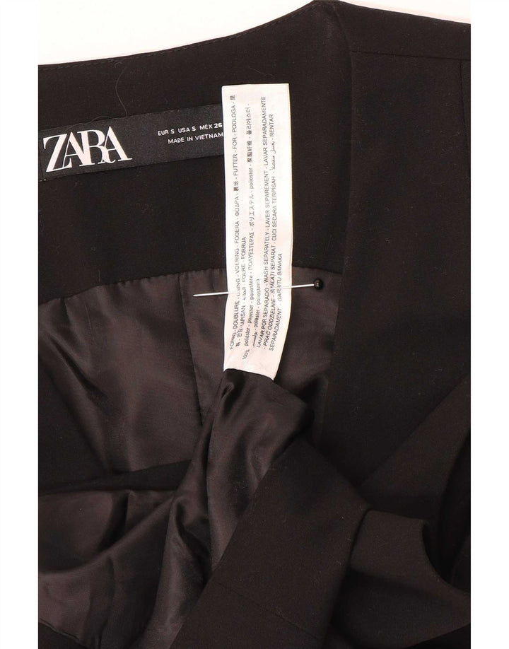 Zara Damen Weste UK 10 Small Schwarz Polyester