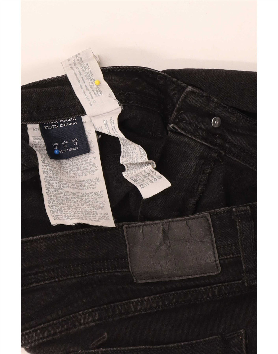 Zara Damen Distressed Slim Jeans EU 38 Small W28 L26 Schwarze Baumwolle
