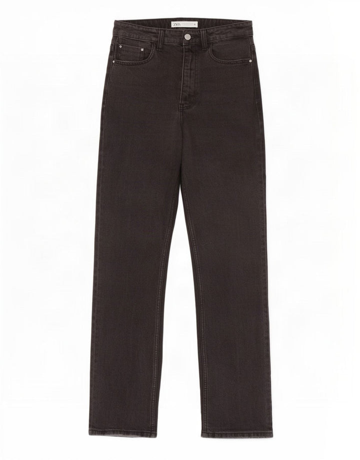 Zara Damen-Jeans mit hoher Taille, EU 38, Größe S, W28, L27, Grau
