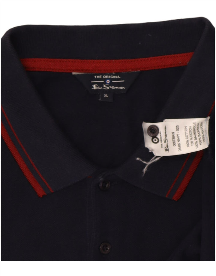 Ben Sherman Herren Poloshirt XL Marineblau Baumwolle