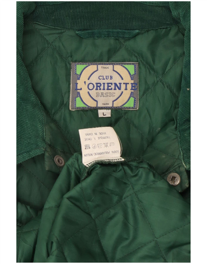 Vintage Herren Steppjacke UK 40 Großes grünes Nylon