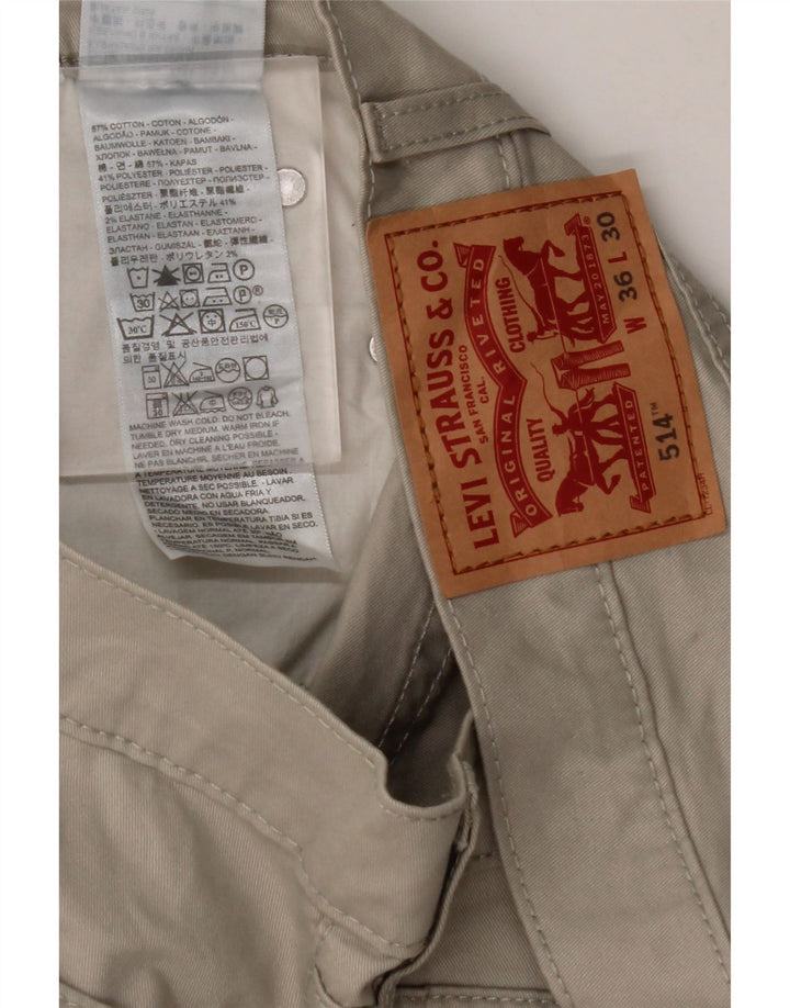 LEVI'S Herren 514 Straight Casual Hose W36 L30 Beige Baumwolle
