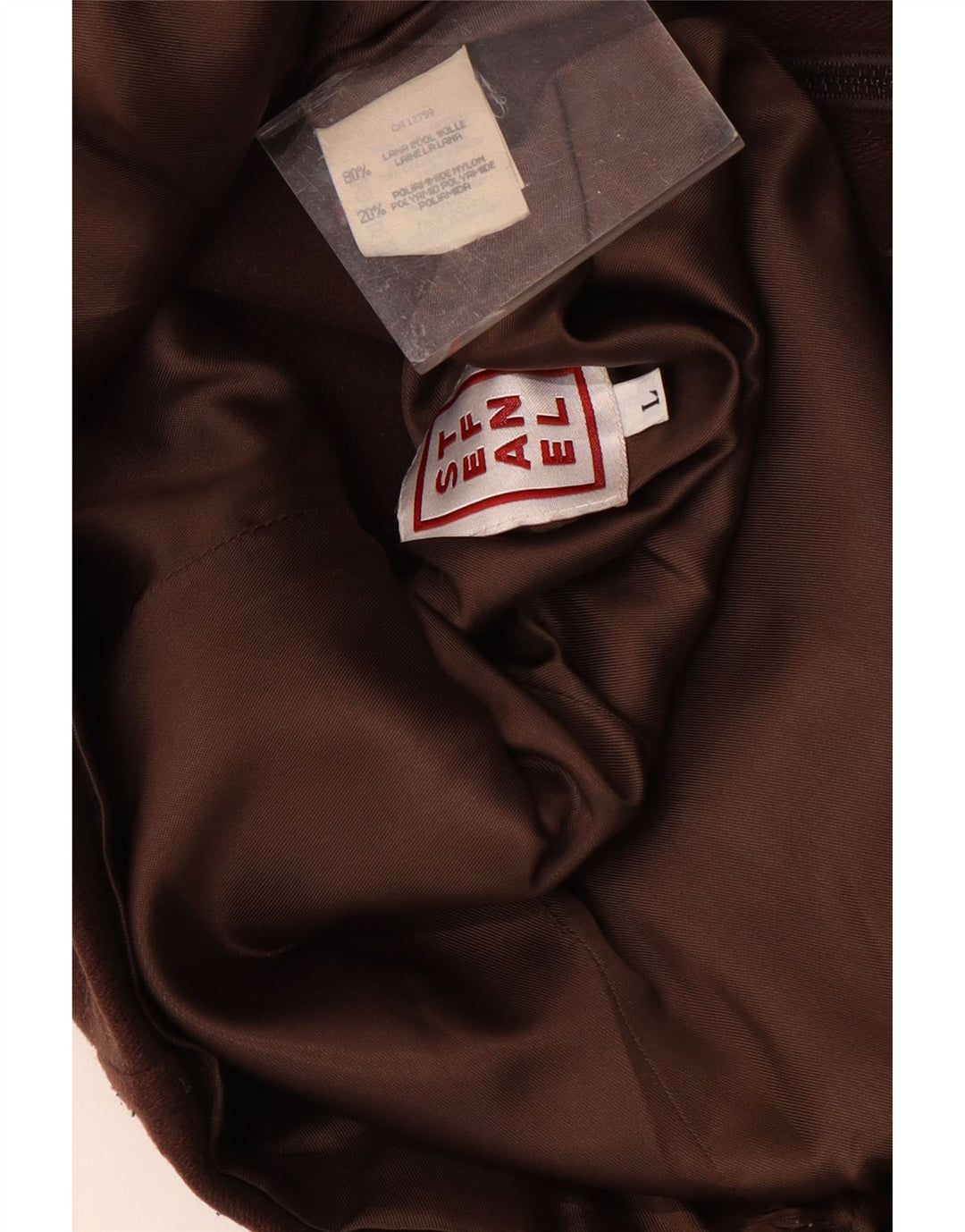 Stefanel Damen Bomberjacke UK 16 Große braune Wolle