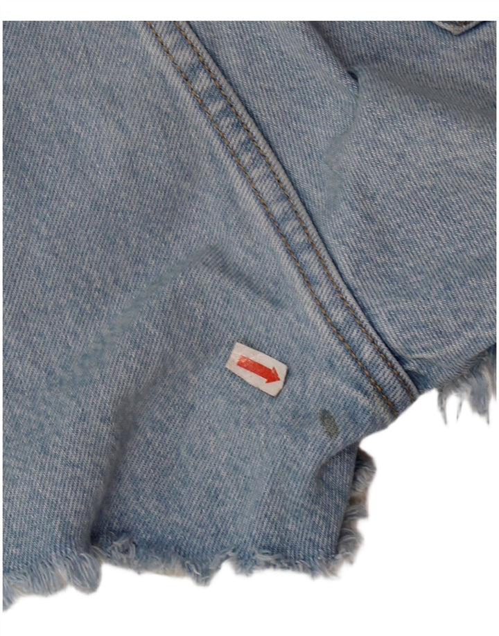 LEVI'S Damen 501 Distressed Denim Shorts W28 Mittelblaue Baumwolle