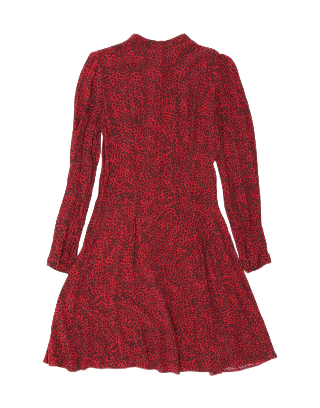 WAREHOUSE Damen-Hemdkleid, Gr. 8, klein, rot, Viskose mit Animal-Print