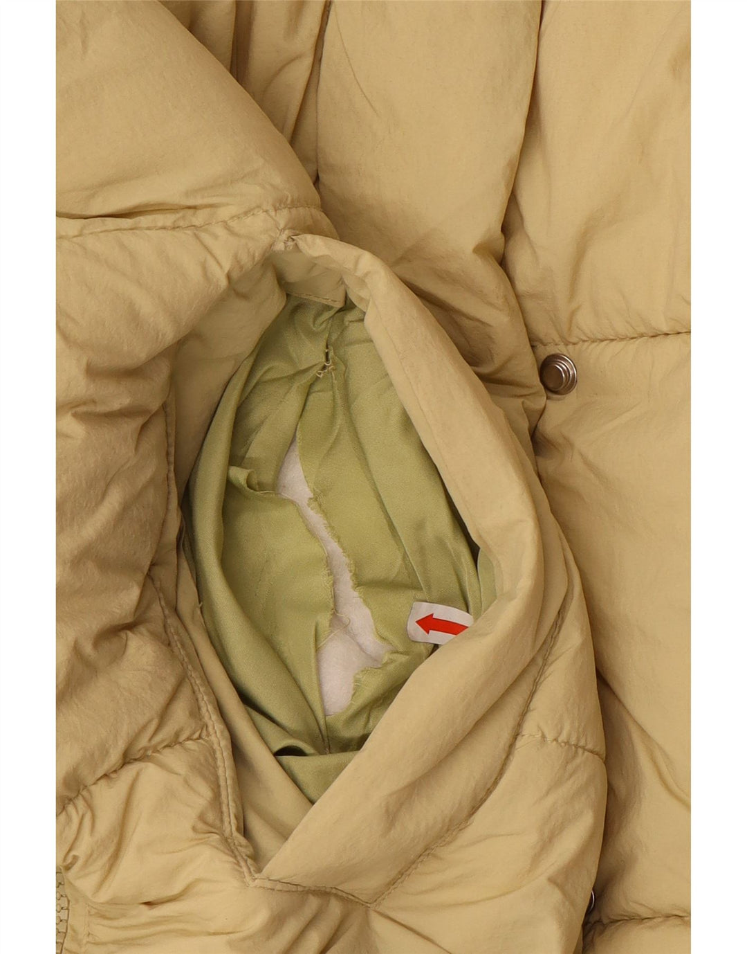 ZARA Damen Übergroße wattierte Jacke UK 14 Medium Beige Polyester