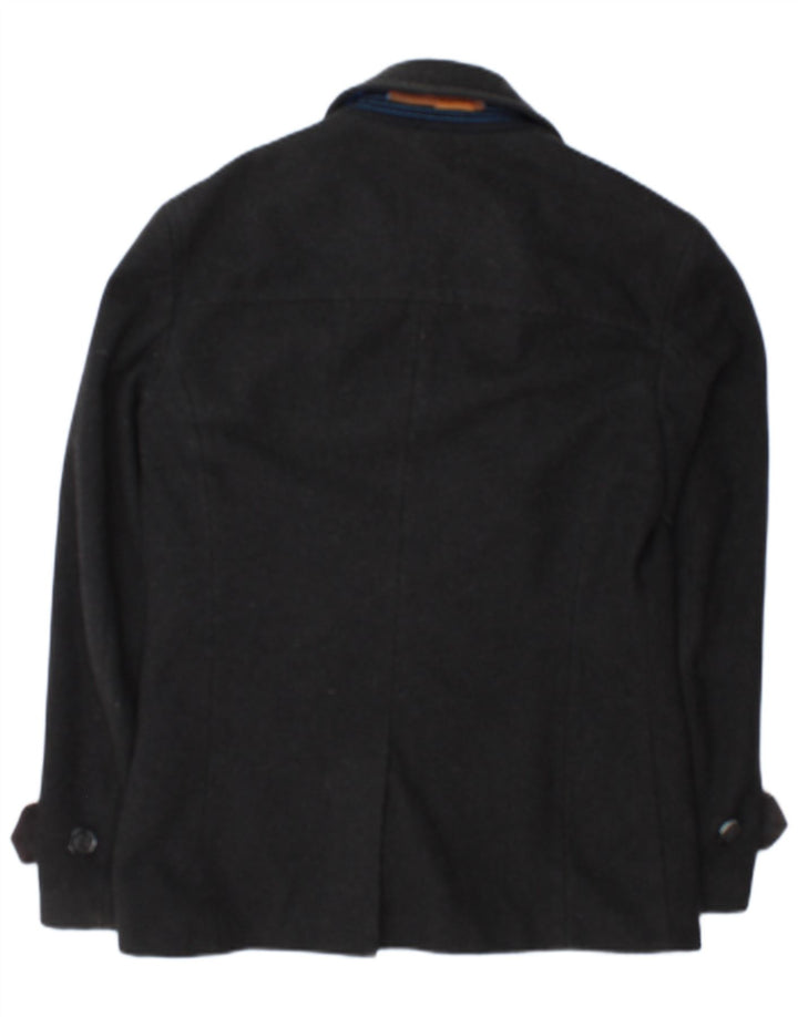 Superdry Commodity Pea Coat für Herren, UK 38, mittelgraue Wolle