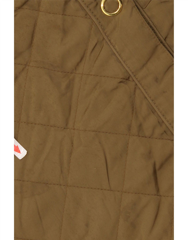 ZARA Damen Steppjacke mit Kapuze UK 14 Medium Khaki Polyester