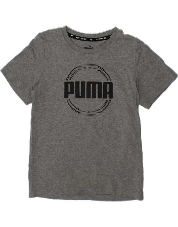 PUMA Boys Graphic T-Shirt Top 9-10 Years Medium Grey Vintage Puma and Second-Hand Puma from Messina Hembry 