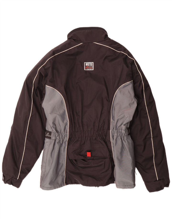 Vintage Herren-Motorrad-Grafik-Racer-Jacke, UK 38, Mittelschwarz, Farbblock