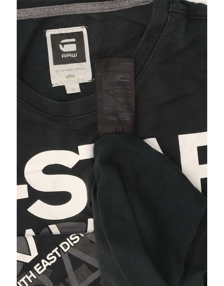 G-Star Herren Grafik-T-Shirt-Oberteil aus mittelschwarzer Baumwolle
